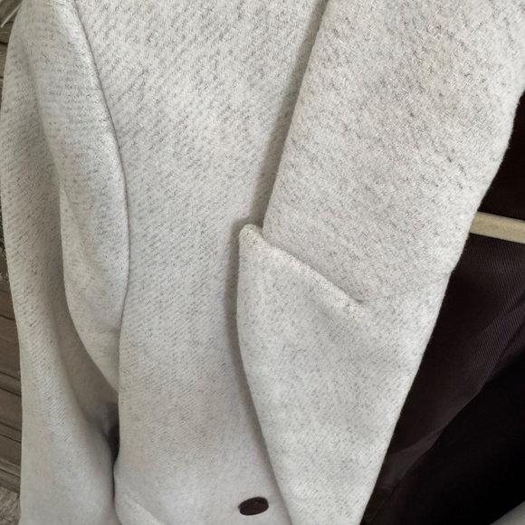 Mango Double breasted wool car coat ecru Small - Picture 6 of 11